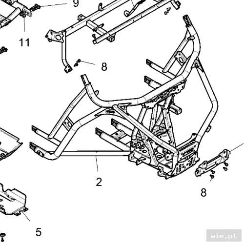 Part Number : 1022684-458 MAINFRAME SWAY WELD  FRONT  MA  - Peça Polaris